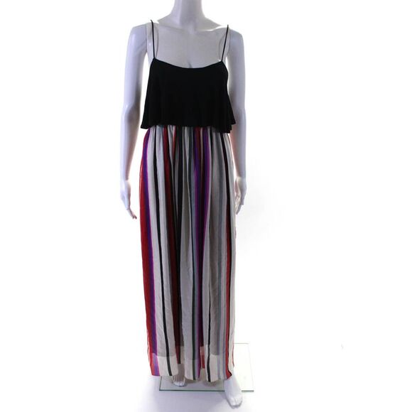Elle Lauri Womens Cotton Textured Striped Layered Dresses Black Size M L Lot 2 - Picture 3 of 8